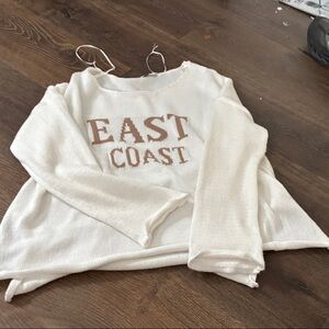 Miracle White and Brown 'East Coast' Women's Sweatshirt